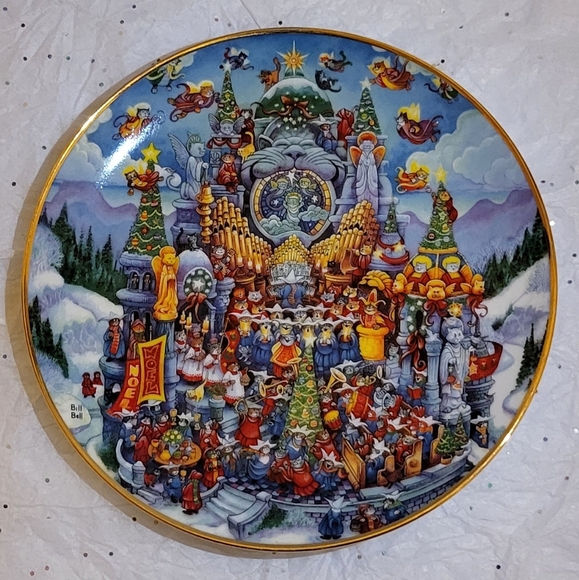 Christmas Cat-thedral By Bill Bell Plate - Picture 1 of 6